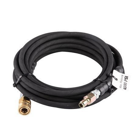 CLEAN STRIKE 25FT 4500PSI Rubber Steel Braided Hose with QC Coupler and Plug Ends CS-1006